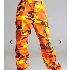 Orange&brown camo utility pants